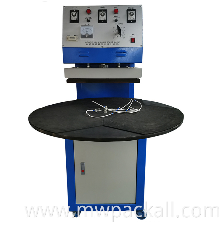 Turntable Type Blister Packing Machine / PVC Paper CardThermo Sealing Machine For Hardware, Toys